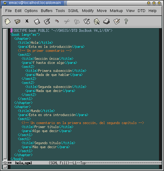 Documento completo en emacs