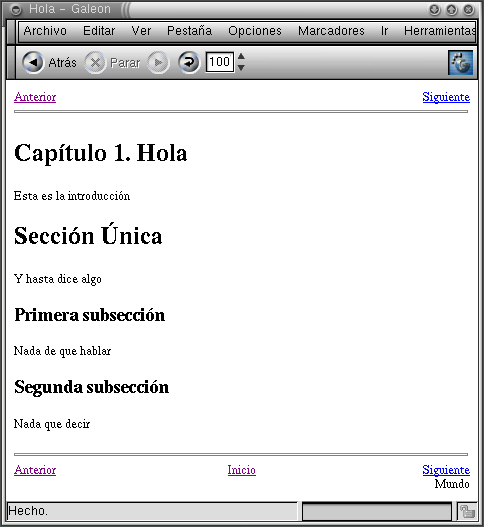 Primer captulo HTML generado a
	 partir de hola.sgml